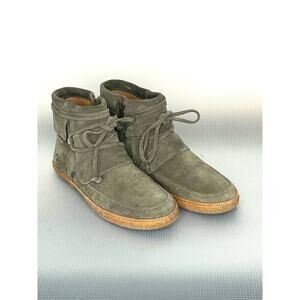 UGG® Women's Reid Moccasin Booties Olive Green Side Zip Size 6.5